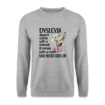 Dyslexie dyslexie dyslexie Dyslexie Dyslexie Dyseigne - Sweat-shirt Unisexe - gris chiné - Devant - Alina (178cm) & Michal (187cm)