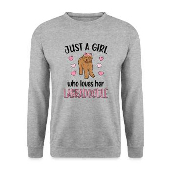 Labradoodle Mädchen Hundebesitzer Labradoodle Mama - Sweat-shirt Unisexe - gris chiné - Devant - Alina (178cm) & Michal (187cm)
