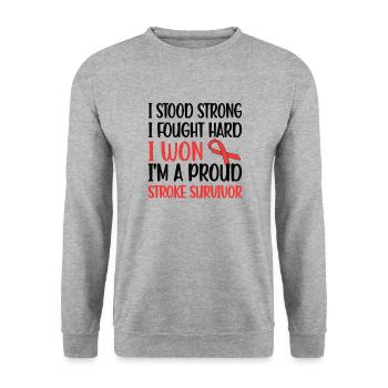 Stroke Fighter Rehab Stroke Survived - Unisex Sweatshirt - salt & pepper - Front - Alina (178cm) & Michal (187cm)