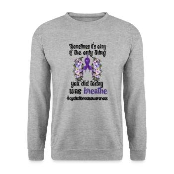 La mucoviscidose combattant la mucoviscidose - Sweat-shirt Unisexe - gris chiné - Devant - Alina (178cm) & Michal (187cm)