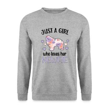 Terre-Neuve fille Terre-Neuve chien-maman - Sweat-shirt Unisexe - gris chiné - Devant - Alina (178cm) & Michal (187cm)