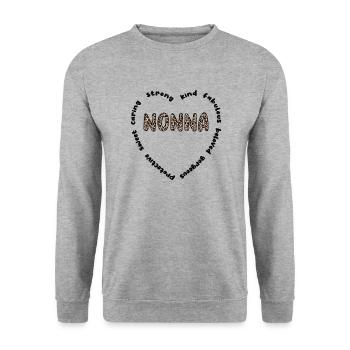 Nonna Grandma Mother's Day Gift Nonna Grandmother Sweet - Unisex Sweatshirt - salt & pepper - Front - Alina (178cm) & Michal (187cm)