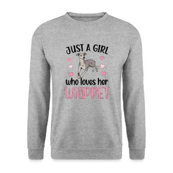Whippet fille Whippet amant Whippet maman - Sweat-shirt Unisexe - gris chiné - Devant - Alina (178cm) & Michal (187cm)