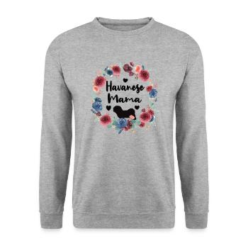 Havanese Mama Dog Owner Havanese Lover - Unisex Sweatshirt - salt & pepper - Front - Alina (178cm) & Michal (187cm)