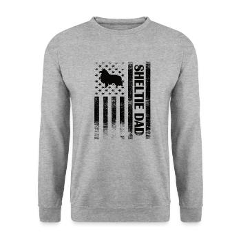 Sheltie Papa Shetland Sheepdog Dog Owner - Unisex Sweatshirt - salt & pepper - Front - Alina (178cm) & Michal (187cm)