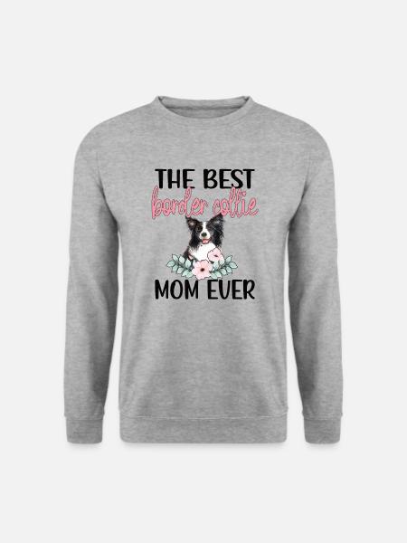 Border Collie Mama Border Collie Właściciel psa - Bluza unisex - biało-szary melanż