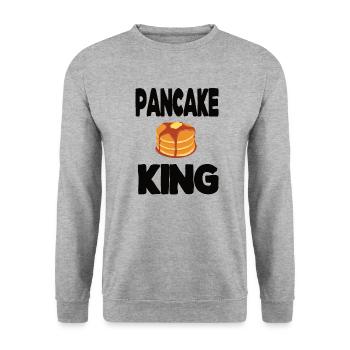 Pfannkuchen König Eierkuchen Bäcker Palatschinken - Unisex Pullover - Weißgrau meliert - Vorne - Alina (178cm) & Michal (187cm)