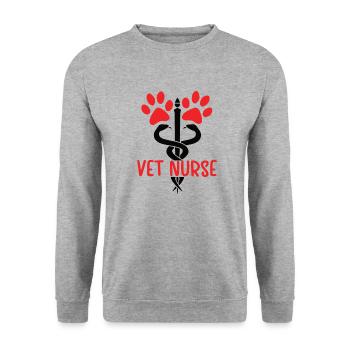 Veterinary Nurse Tierarzthelfer Veterinärassistent - Unisex Pullover - Weißgrau meliert - Vorne - Alina (178cm) & Michal (187cm)