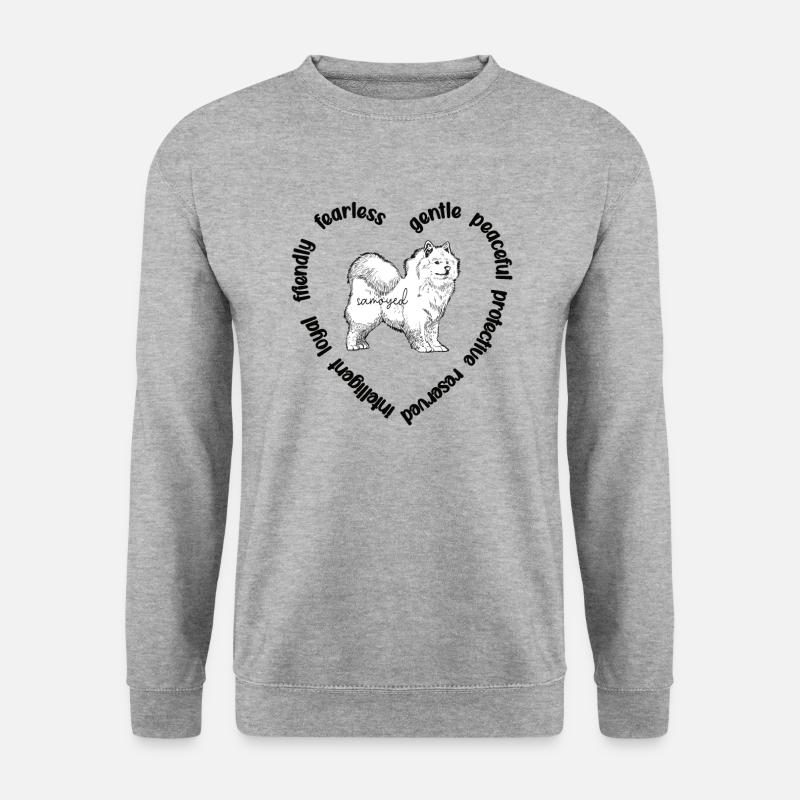 Samojede Liebhaber Hundebesitzer Samojede Mama - Unisex Pullover - Weißgrau meliert