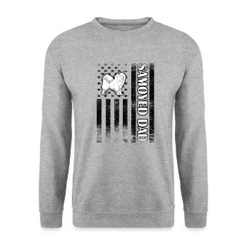 Samoyed Papa Samoyed Owner Samoyed Lover - Unisex Sweatshirt - salt & pepper - Front - Alina (178cm) & Michal (187cm)