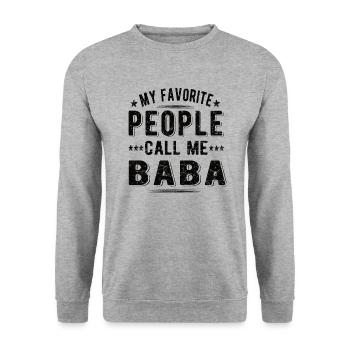 Best Baba Grandpa Father's Day Baba Grandfather Papa - Unisex Sweatshirt - salt & pepper - Front - Alina (178cm) & Michal (187cm)