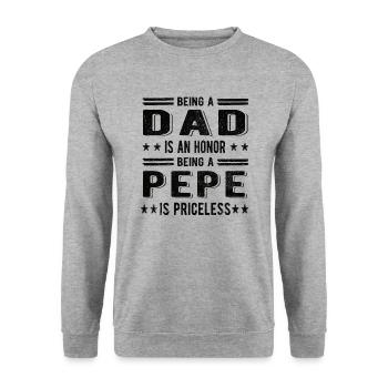 Bester Pepe Opa Vatertag Pepe Großvater Papa - Unisex Pullover - Weißgrau meliert - Vorne - Alina (178cm) & Michal (187cm)