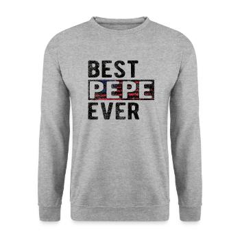 Bester Pepe Opa Vatertag Pepe Großvater Papa - Unisex Pullover - Weißgrau meliert - Vorne - Alina (178cm) & Michal (187cm)