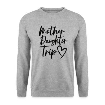 Mutter-Tochter-Urlaub Trip Mama Tochter Reise - Unisex Pullover - Weißgrau meliert - Vorne - Alina (178cm) & Michal (187cm)