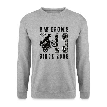 Dirt Bike 13 Cadeau d’anniversaire 13 ans Moto - Sweat-shirt Unisexe - gris chiné - Devant - Alina (178cm) & Michal (187cm)