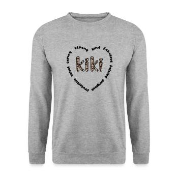 Kiki Grand-mère Cadeau de fête des mères Kiki Grand-mère Sweet - Sweat-shirt Unisexe - gris chiné - Devant - Alina (178cm) & Michal (187cm)