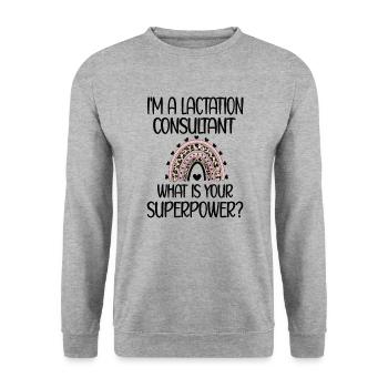 Lactation Consultant Breastfeeding Consultant Breastfeeding Consultation - Unisex Sweatshirt - salt & pepper - Front - Alina (178cm) & Michal (187cm)