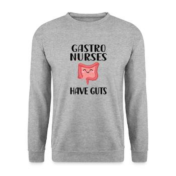 Krankenschwester Gastroenterologie Endoskopie - Unisex Pullover - Weißgrau meliert - Vorne - Alina (178cm) & Michal (187cm)