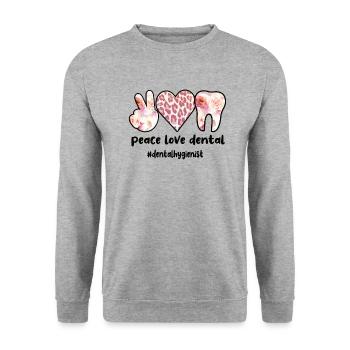 Hygiéniste dentaire Hygiéniste dentaire Hygiène buccale - Sweat-shirt Unisexe - gris chiné - Devant - Alina (178cm) & Michal (187cm)