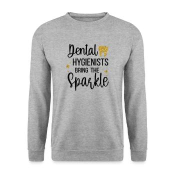 Hygiéniste dentaire Hygiéniste dentaire Hygiène buccale - Sweat-shirt Unisexe - gris chiné - Devant - Alina (178cm) & Michal (187cm)
