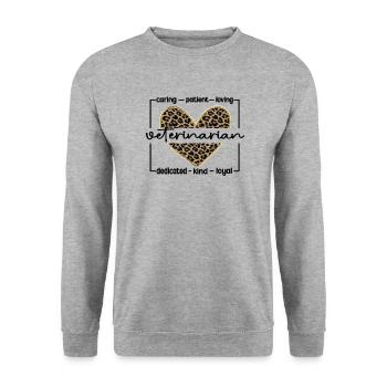 Tierarzt Veterinärmediziner Tiermediziner Arzt - Unisex Pullover - Weißgrau meliert - Vorne - Alina (178cm) & Michal (187cm)