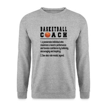 Best Basketball Coach Basketball Coach Gift - Unisex Sweatshirt - salt & pepper - Front - Alina (178cm) & Michal (187cm)