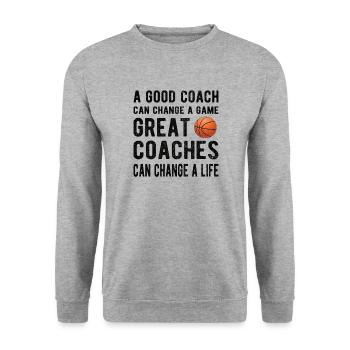 Best Basketball Coach Basketball Coach Gift - Unisex Sweatshirt - salt & pepper - Front - Alina (178cm) & Michal (187cm)
