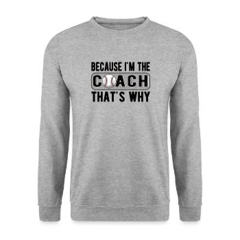 Entraîneur de baseball Entraîneur de baseball Équipe de baseball - Sweat-shirt Unisexe - gris chiné - Devant - Alina (178cm) & Michal (187cm)
