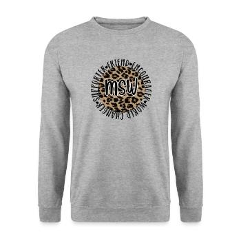 Master Social Work Degree Social Work MSW - Unisex Sweatshirt - salt & pepper - Front - Alina (178cm) & Michal (187cm)