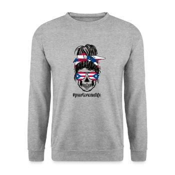 Puerto Rico Puerto Rican Puerto Rico Roots - Unisex Sweatshirt - salt & pepper - Front - Alina (178cm) & Michal (187cm)