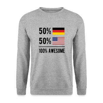 Half German Half American USA Germany - Unisex Sweatshirt - salt & pepper - Front - Alina (178cm) & Michal (187cm)