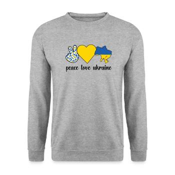 Ukrainiens Ukraine Drapeau Racines ukrainiennes - Sweat-shirt Unisexe - gris chiné - Devant - Alina (178cm) & Michal (187cm)