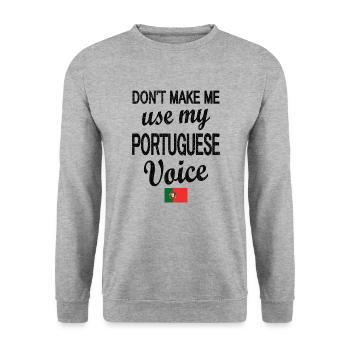 Portuguese Portugal Flag Portuguese roots - Unisex Sweatshirt - salt & pepper - Front - Alina (178cm) & Michal (187cm)