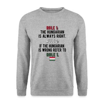 Stolzer Ungar Ungarn Flagge Ungarische Wurzeln - Unisex Pullover - Weißgrau meliert - Vorne - Alina (178cm) & Michal (187cm)