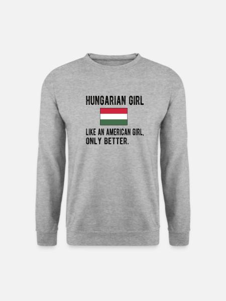 Stolze Ungarin Ungarn Flagge Ungarische Wurzeln - Unisex Pullover - Weißgrau meliert