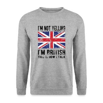 Brite Großbritannien Herkunft Britische Flagge - Unisex Pullover - Weißgrau meliert - Vorne - Alina (178cm) & Michal (187cm)
