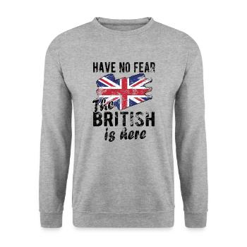 Brite Großbritannien Herkunft Britische Flagge - Unisex Pullover - Weißgrau meliert - Vorne - Alina (178cm) & Michal (187cm)