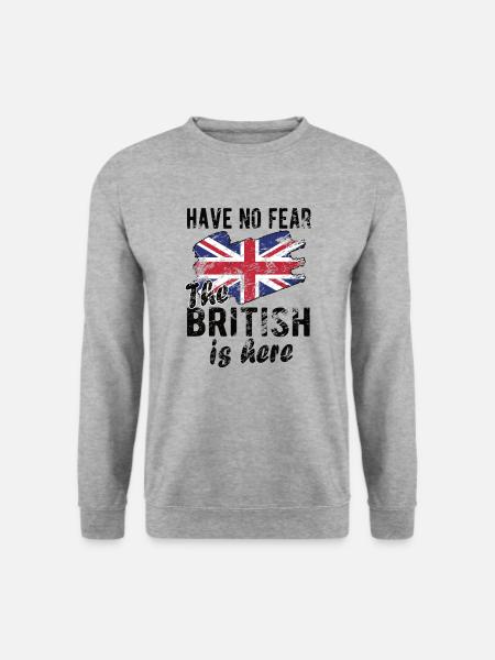 Brite Großbritannien Herkunft Britische Flagge - Unisex Pullover - Weißgrau meliert