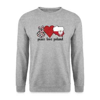 Fier Polonais Drapeau Racines Polonaises - Sweat-shirt Unisexe - gris chiné - Devant - Alina (178cm) & Michal (187cm)
