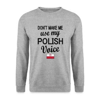 Fier Polonais Drapeau Racines Polonaises - Sweat-shirt Unisexe - gris chiné - Devant - Alina (178cm) & Michal (187cm)