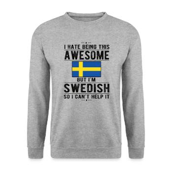 Suédois Suède Drapeau Origine suédoise - Sweat-shirt Unisexe - gris chiné - Devant - Alina (178cm) & Michal (187cm)