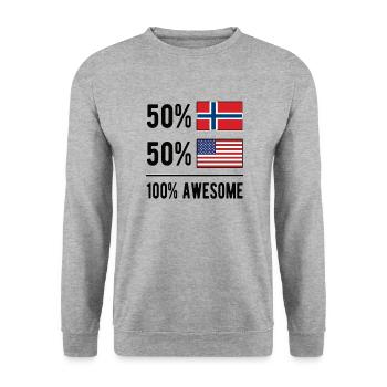 Half Norwegian Half American USA Norway flag - Unisex Sweatshirt - salt & pepper - Front - Alina (178cm) & Michal (187cm)