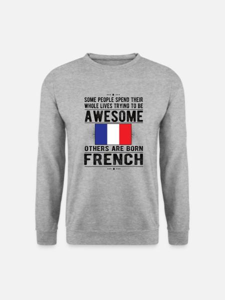 Français France Drapeau Français origine - Sweat-shirt Unisexe - gris chiné