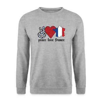 Français Racines Français du drapeau de la France - Sweat-shirt Unisexe - gris chiné - Devant - Alina (178cm) & Michal (187cm)
