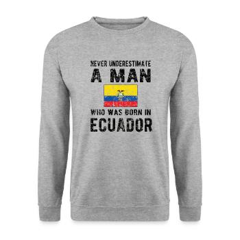 Équateur Équateur Drapeau équatorien - Sweat-shirt Unisexe - gris chiné - Devant - Alina (178cm) & Michal (187cm)