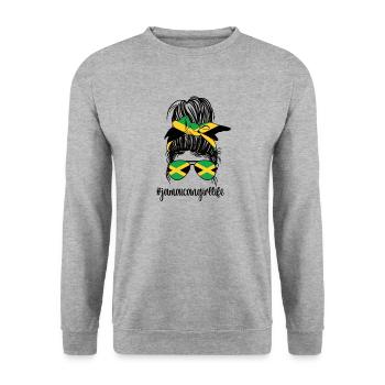 Proud Jamaican Jamaican roots - Unisex Sweatshirt - salt & pepper - Front - Alina (178cm) & Michal (187cm)