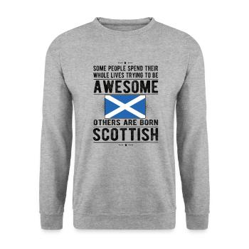 Proud Scotsman Scotland Scottish origin - Unisex Sweatshirt - salt & pepper - Front - Alina (178cm) & Michal (187cm)
