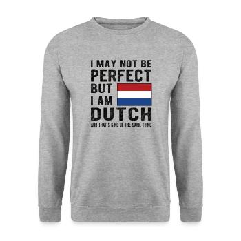 Néerlandais Pays-Bas Origine néerlandaise - Sweat-shirt Unisexe - gris chiné - Devant - Alina (178cm) & Michal (187cm)