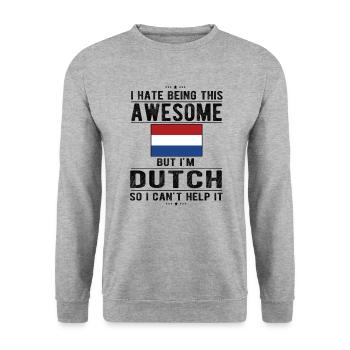 Néerlandais Pays-Bas Origine néerlandaise - Sweat-shirt Unisexe - gris chiné - Devant - Alina (178cm) & Michal (187cm)