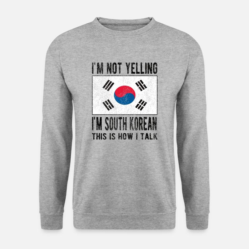 Südkorea Flagge Südkoreaner Südkorea Herkunft - Unisex Pullover - Weißgrau meliert
